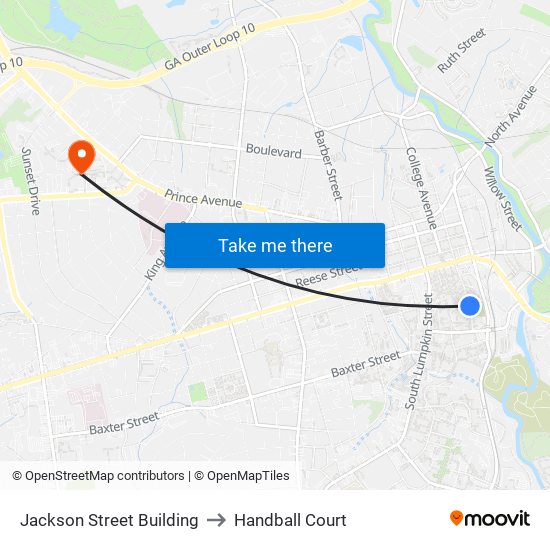 Jackson Street Building to Handball Court map