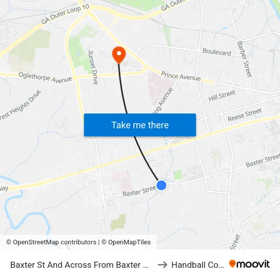 Baxter St And Across From Baxter Dr Ob to Handball Court map