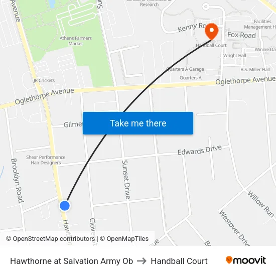 Hawthorne at Salvation Army Ob to Handball Court map