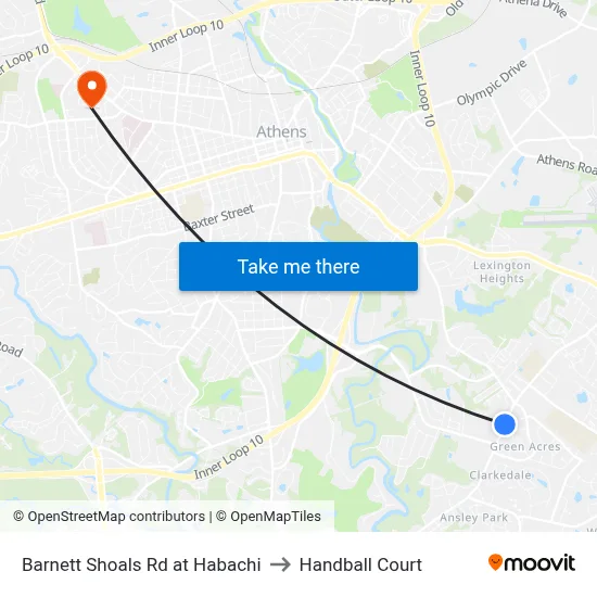 Barnett Shoals Rd at Habachi to Handball Court map