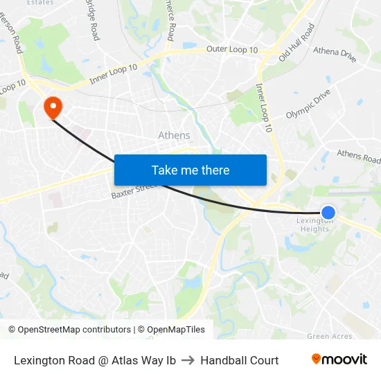 Lexington Road @ Atlas Way Ib to Handball Court map