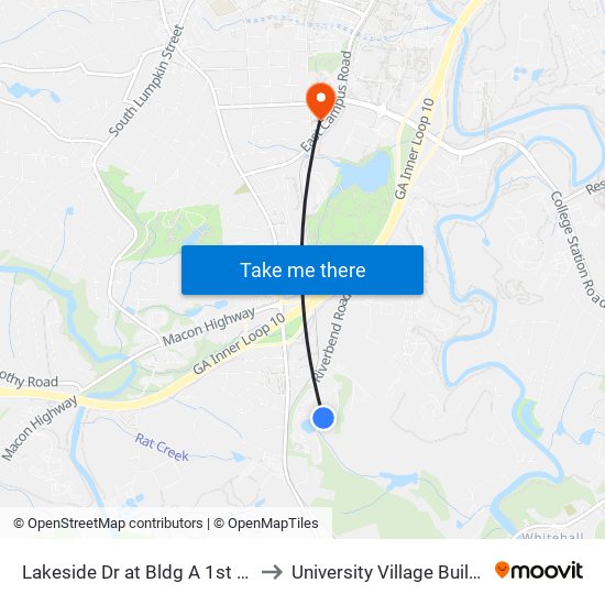Lakeside Dr at Bldg A 1st Stop Ib to University Village Building G map