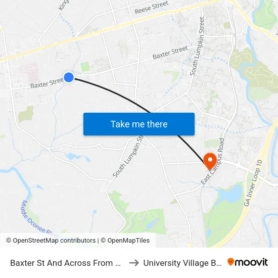 Baxter St And Across From Baxter Dr Ob to University Village Building G map