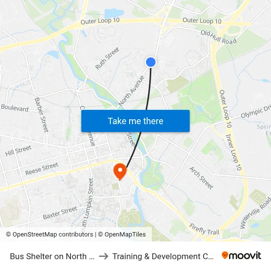 Bus Shelter on North Ave to Training & Development Center map