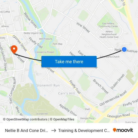 Nellie B And Cone Drive Ib to Training & Development Center map