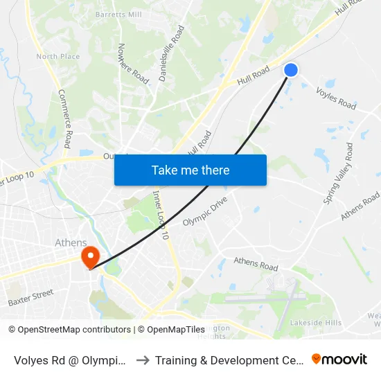 Volyes Rd @ Olympic Dr to Training & Development Center map