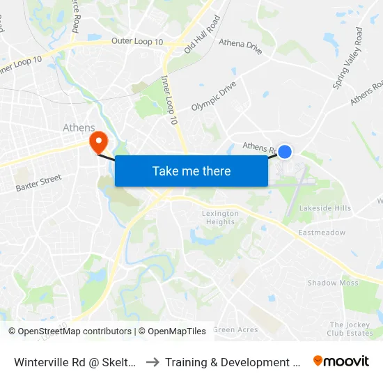 Winterville Rd @ Skelton Rd to Training & Development Center map