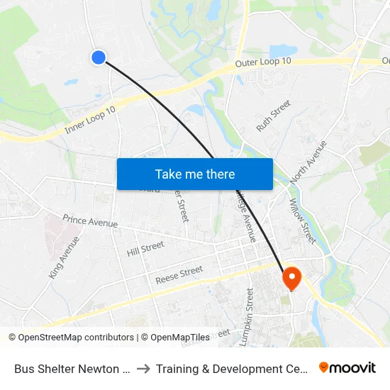 Bus Shelter Newton Rd to Training & Development Center map