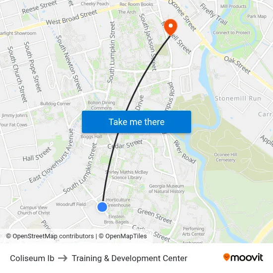 Coliseum Ib to Training & Development Center map