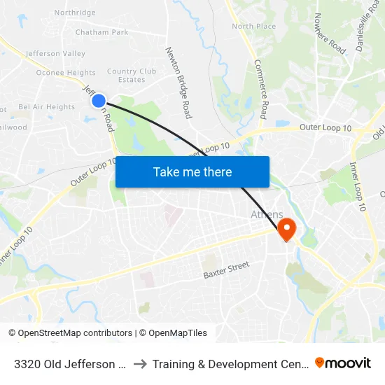 3320 Old Jefferson Rd to Training & Development Center map