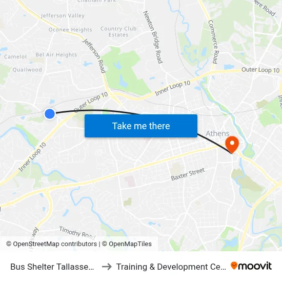 Bus Shelter Tallassee Rd to Training & Development Center map