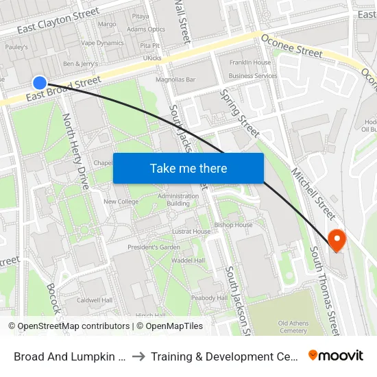 Broad And Lumpkin Ob to Training & Development Center map