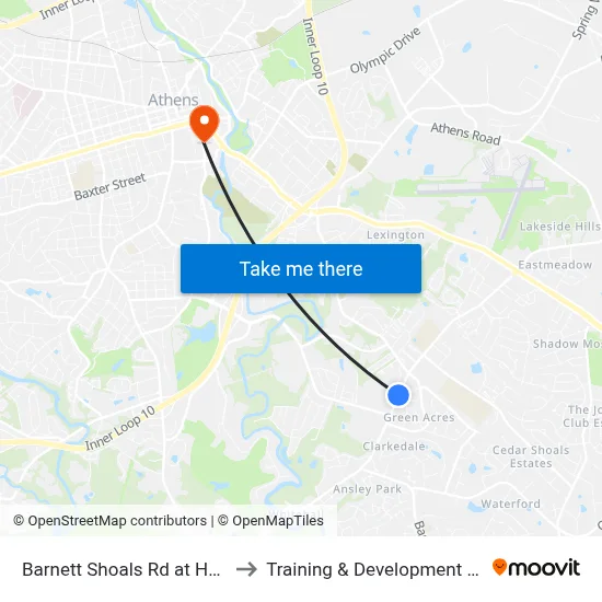 Barnett Shoals Rd at Habachi to Training & Development Center map