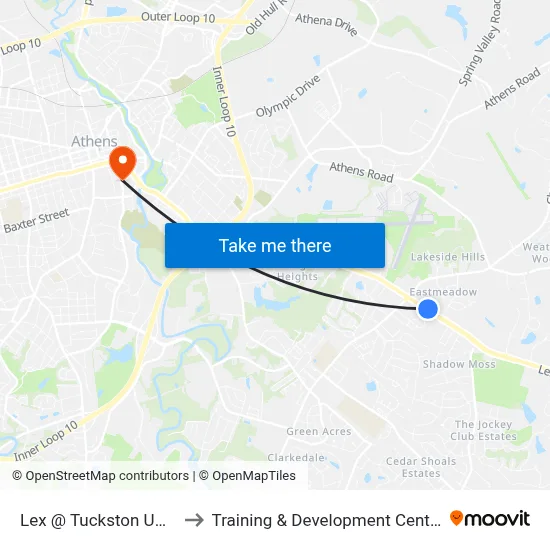 Lex @ Tuckston Umc to Training & Development Center map