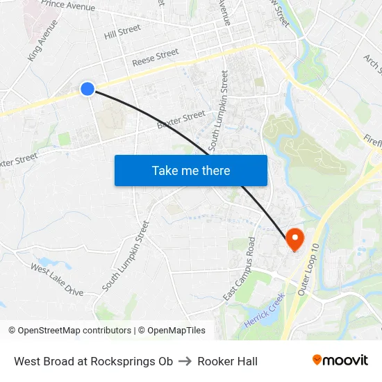 West Broad at Rocksprings Ob to Rooker Hall map