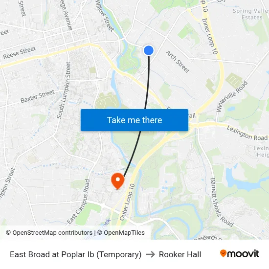 East Broad at Poplar Ib (Temporary) to Rooker Hall map