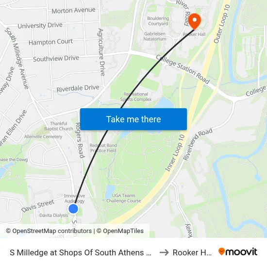 S Milledge at Shops Of South Athens Ob to Rooker Hall map