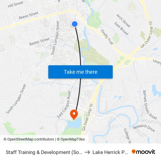 Staff Training & Development (Southbound) to Lake Herrick Pavilion map