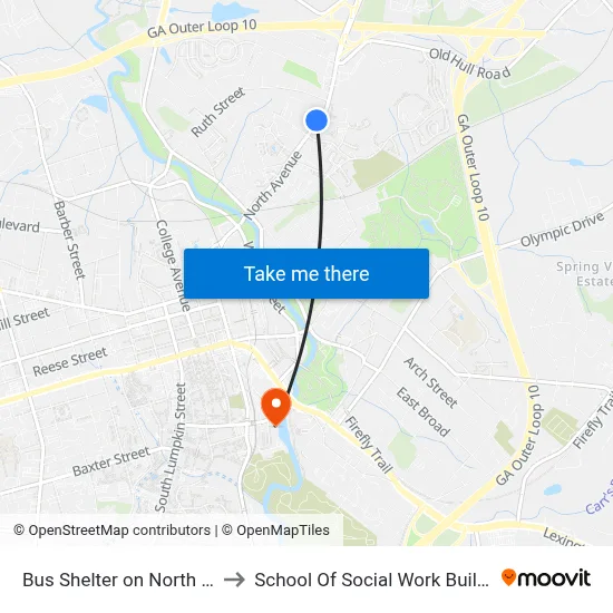 Bus Shelter on North Ave to School Of Social Work Building map
