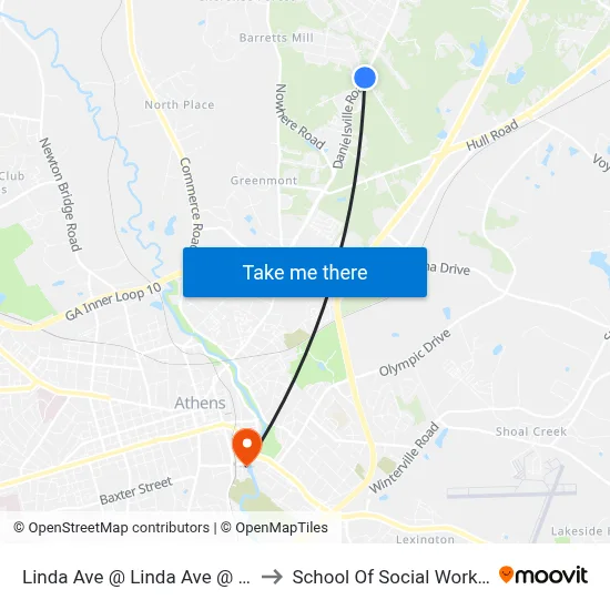 Linda Ave @ Linda Ave @ Clarke Cty to School Of Social Work Building map