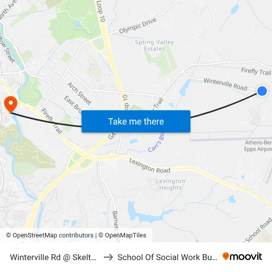 Winterville Rd @ Skelton Rd to School Of Social Work Building map