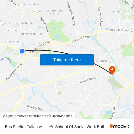 Bus Shelter Tallassee Rd to School Of Social Work Building map