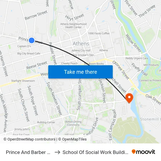 Prince And Barber Ob to School Of Social Work Building map