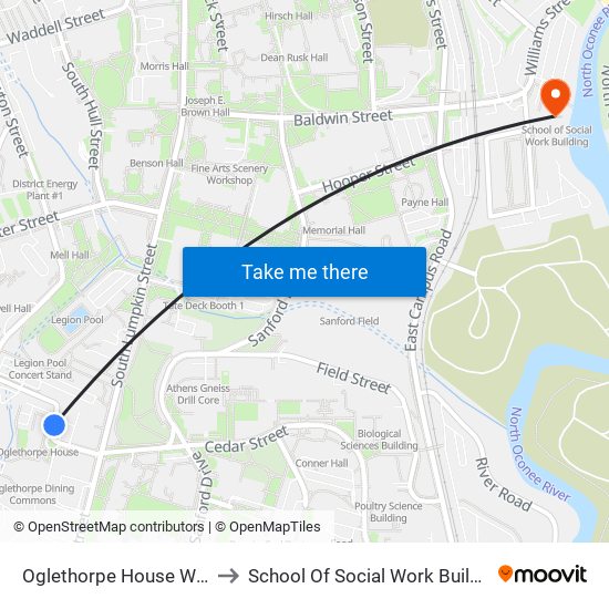 Oglethorpe House  West to School Of Social Work Building map