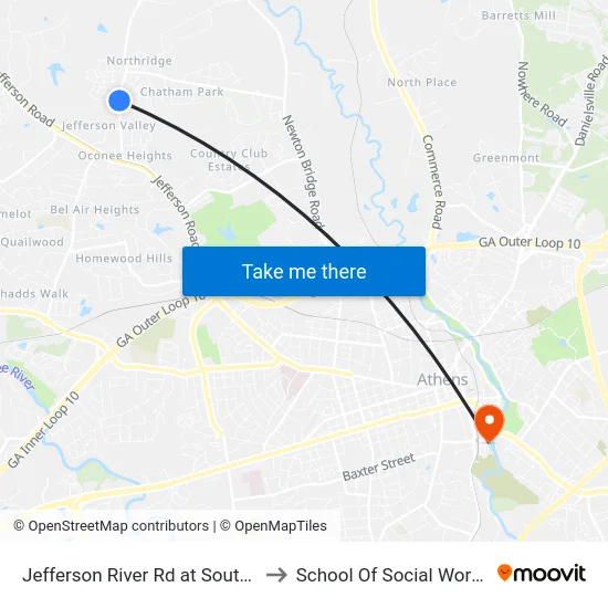 Jefferson River Rd at Southridge Dr Ib to School Of Social Work Building map
