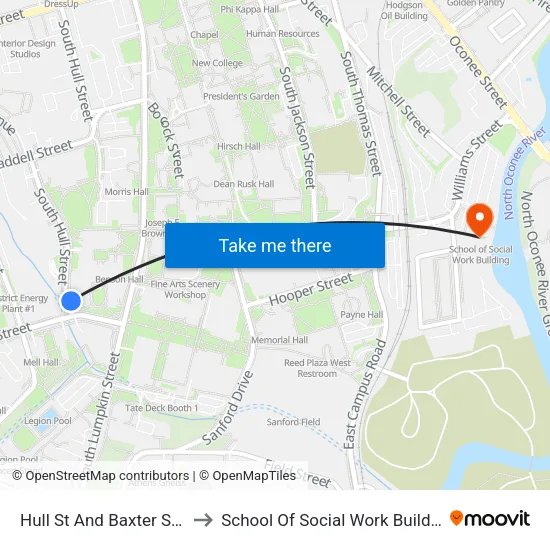 Hull St And Baxter St Ib to School Of Social Work Building map