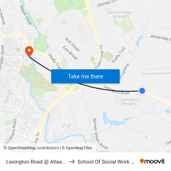 Lexington Road @ Atlas Way Ib to School Of Social Work Building map