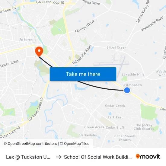 Lex @ Tuckston Umc to School Of Social Work Building map