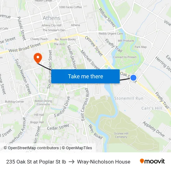 235 Oak St at Poplar St Ib to Wray-Nicholson House map