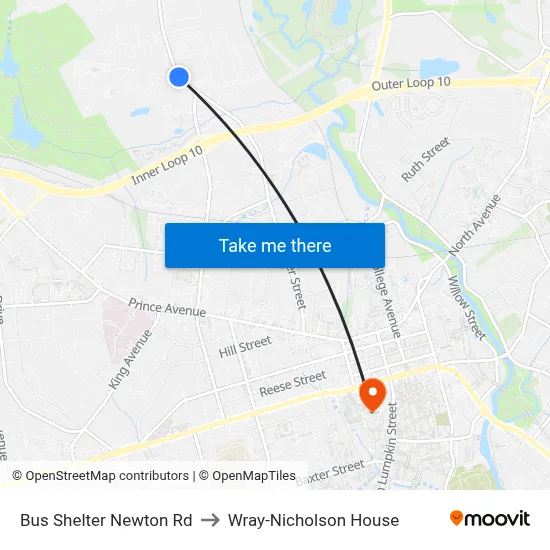 Bus Shelter Newton Rd to Wray-Nicholson House map