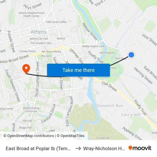 East Broad at Poplar Ib (Temporary) to Wray-Nicholson House map