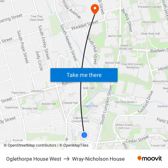 Oglethorpe House  West to Wray-Nicholson House map