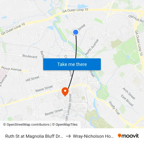 Ruth St at Magnolia Bluff Dr Ob to Wray-Nicholson House map