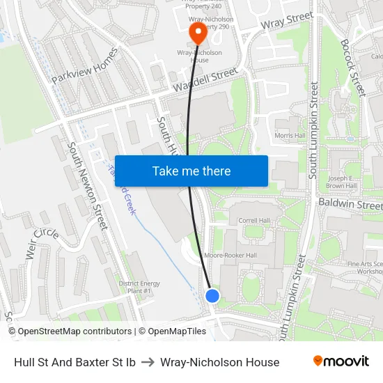 Hull St And Baxter St Ib to Wray-Nicholson House map