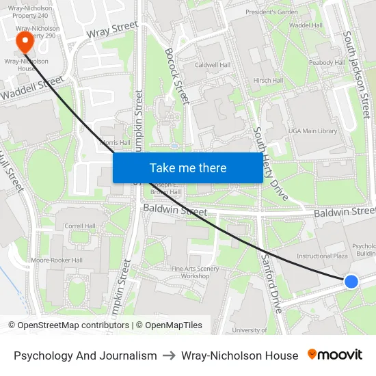 Psychology And Journalism to Wray-Nicholson House map
