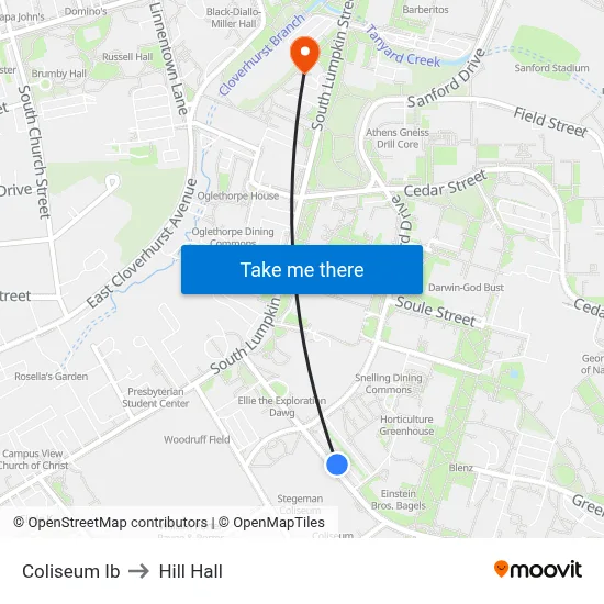Coliseum Ib to Hill Hall map