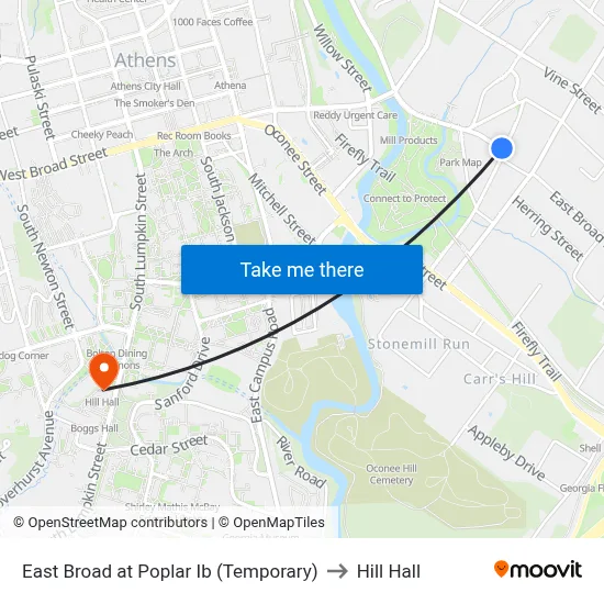 East Broad at Poplar Ib (Temporary) to Hill Hall map