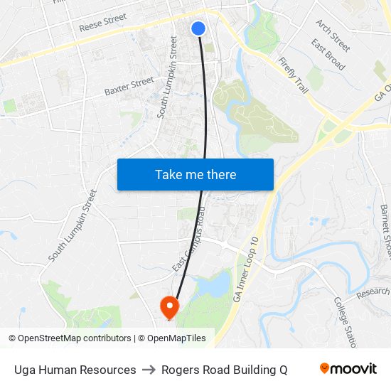 Uga Human Resources to Rogers Road Building Q map