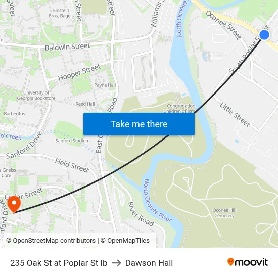 235 Oak St at Poplar St Ib to Dawson Hall map