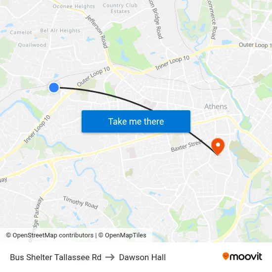 Bus Shelter Tallassee Rd to Dawson Hall map