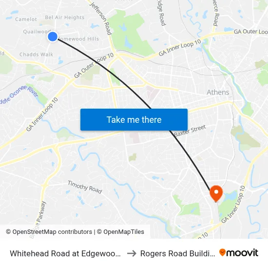 Whitehead Road at Edgewood Drive to Rogers Road Building N map