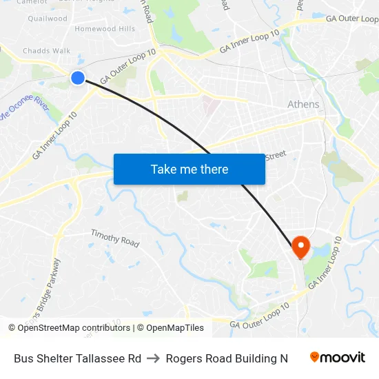 Bus Shelter Tallassee Rd to Rogers Road Building N map