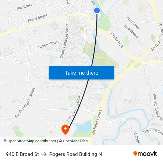 940 E Broad St to Rogers Road Building N map