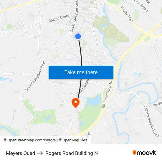 Meyers Quad to Rogers Road Building N map