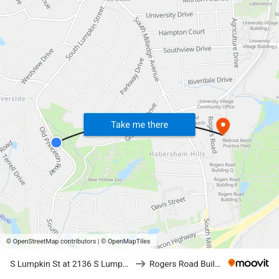S Lumpkin St at 2136 S Lumpkin St Ob to Rogers Road Building N map