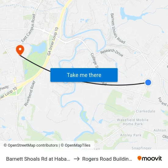 Barnett Shoals Rd at Habachi to Rogers Road Building N map